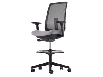 VERUS - Mesh office stool with Armrests with 5-Spoke base by Herman Miller - view 2